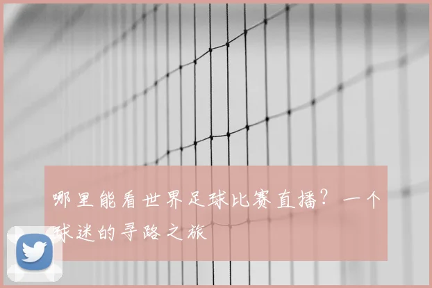 哪里能看世界足球比赛直播?一个球迷的寻路之旅